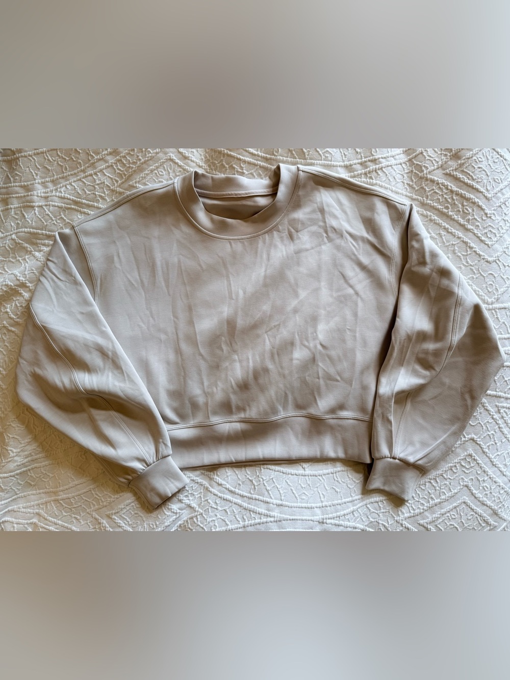 Lululemon Perfectly Oversized Cropped Crew White Opal Size 4